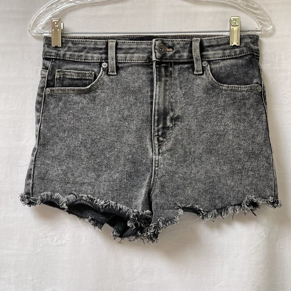 Kendall And Kylie Denim Short Women 28‎ Black Drifter High Rise Raw Hem Festival